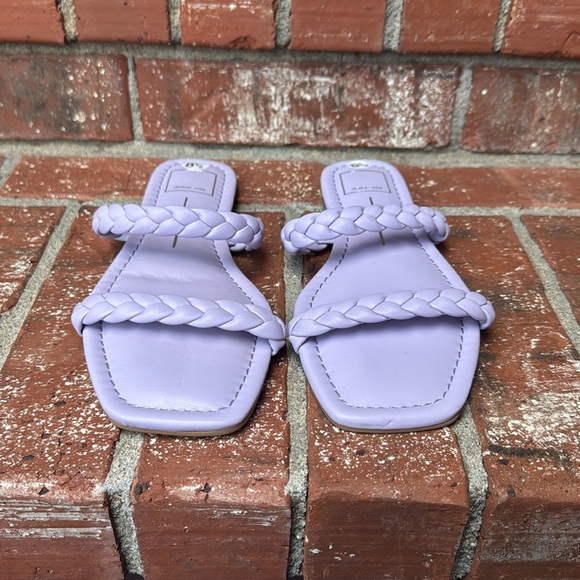 Dolce Vita Indy Lilac Stella Braided Straps Square Toe Flat Sandals Size 8.5 - Picture 2 of 7